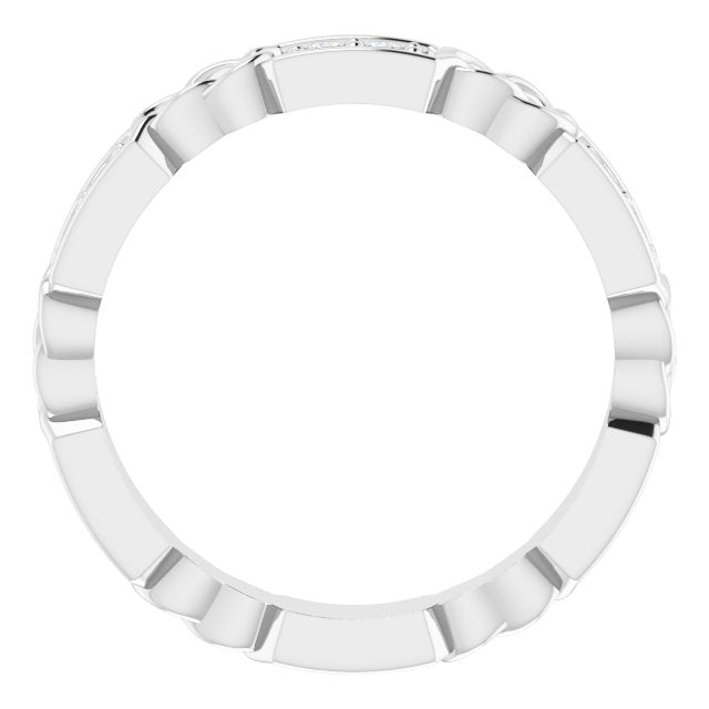 Platinum Round Natural Diamond Celtic-Inspired Eternity Band – 1.5 mm Stones - view 2