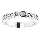 Platinum Round Natural Diamond Celtic-Inspired Eternity Band – 1.5 mm Stones - view 3