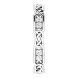 Platinum Round Natural Diamond Celtic-Inspired Eternity Band – 1.5 mm Stones - view 4