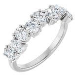 14K Gold Oval Lab-Grown Diamond Scattered Anniversary Band – 1 3/8 CTW - White Gold