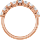 14K Gold Oval Lab-Grown Diamond Scattered Anniversary Band – 1 3/8 CTW - Rose Gold - view 2