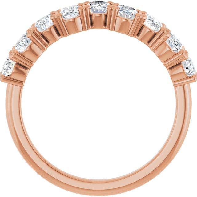 14K Gold Oval Lab-Grown Diamond Scattered Anniversary Band – 1 3/8 CTW - Rose Gold - view 2