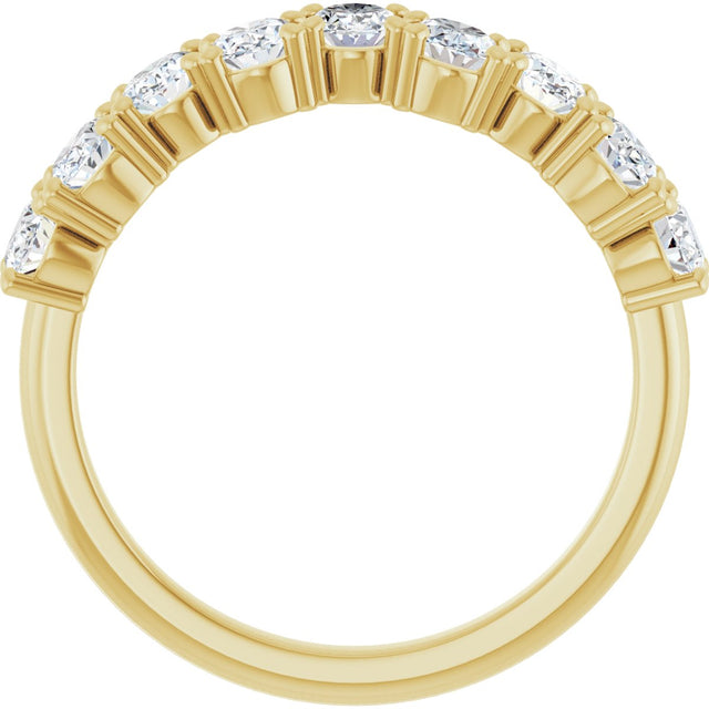 14K Gold Oval Lab-Grown Diamond Scattered Anniversary Band – 1 3/8 CTW - Yellow Gold - view 2