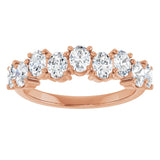 14K Gold Oval Lab-Grown Diamond Scattered Anniversary Band – 1 3/8 CTW - Rose Gold - view 3