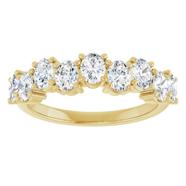 14K Gold Oval Lab-Grown Diamond Scattered Anniversary Band – 1 3/8 CTW - Yellow Gold - view 3