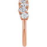 14K Gold Oval Lab-Grown Diamond Scattered Anniversary Band – 1 3/8 CTW - Rose Gold - view 4