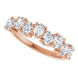 14K Gold Oval Lab-Grown Diamond Scattered Anniversary Band – 1 3/8 CTW - Rose Gold - view 5