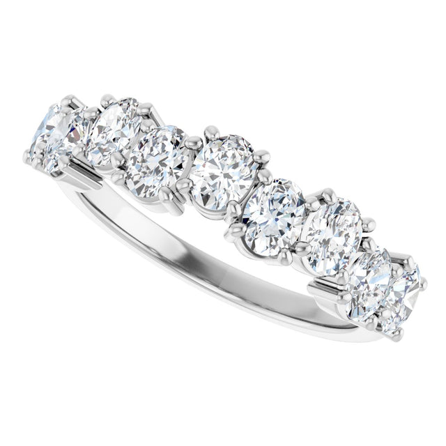 Platinum Oval Natural Diamond Scattered Anniversary Band – 1 3/8 CTW - view 5