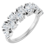14K Gold Pear Natural Diamond Scattered Anniversary Band – 1 1/2 CTW - White Gold