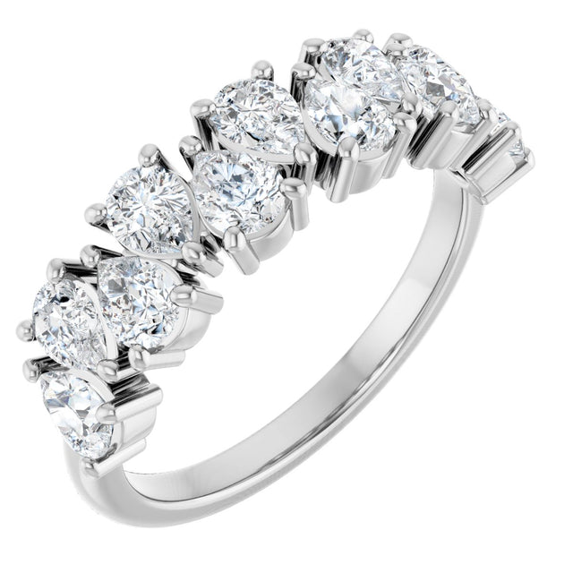 Platinum Pear Lab-Grown Diamond Scattered Anniversary Band – 1 1/2 CTW