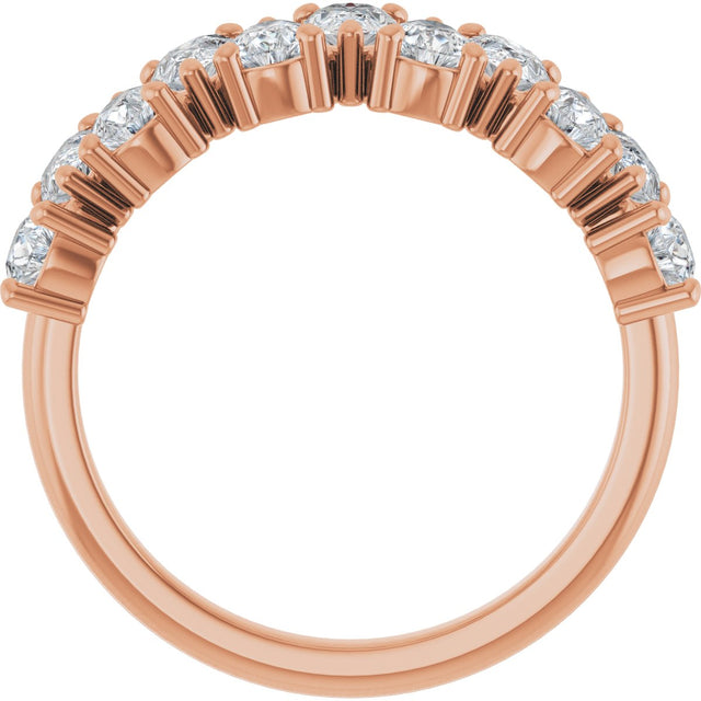 14K Gold Pear Lab-Grown Diamond Scattered Anniversary Band – 1 1/2 CTW - Rose Gold - view 2