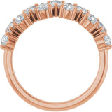 14K Gold Pear Natural Diamond Scattered Anniversary Band – 1 1/2 CTW - Rose Gold - view 2