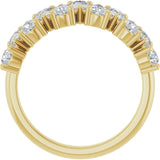 14K Gold Pear Natural Diamond Scattered Anniversary Band – 1 1/2 CTW - Yellow Gold - view 2