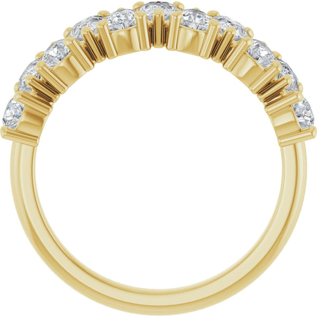 14K Gold Pear Natural Diamond Scattered Anniversary Band – 1 1/2 CTW - Yellow Gold - view 2
