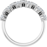 14K Gold Pear Natural Diamond Scattered Anniversary Band – 1 1/2 CTW - White Gold - view 2
