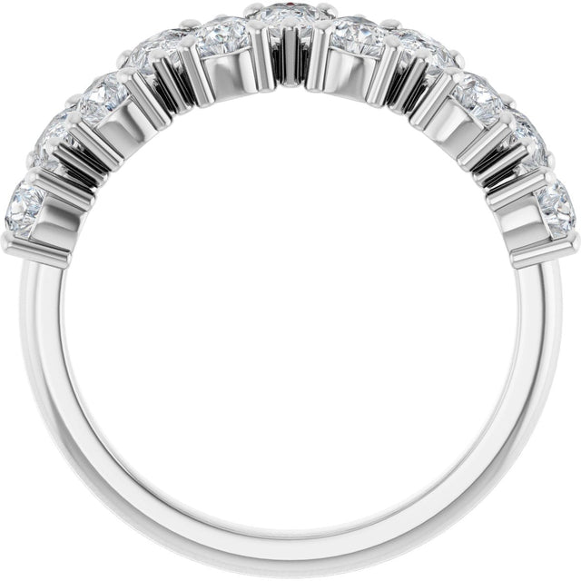 Platinum Pear Natural Diamond Scattered Anniversary Band – 1 1/2 CTW - view 2