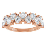 14K Gold Pear Lab-Grown Diamond Scattered Anniversary Band – 1 1/2 CTW - Rose Gold - view 3