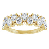 14K Gold Pear Natural Diamond Scattered Anniversary Band – 1 1/2 CTW - Yellow Gold - view 3