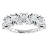 Platinum Pear Natural Diamond Scattered Anniversary Band – 1 1/2 CTW - view 3