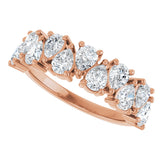 14K Gold Pear Natural Diamond Scattered Anniversary Band – 1 1/2 CTW - Rose Gold - view 5