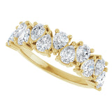 14K Gold Pear Natural Diamond Scattered Anniversary Band – 1 1/2 CTW - Yellow Gold - view 5