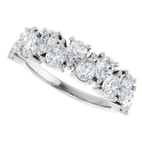 Platinum Pear Natural Diamond Scattered Anniversary Band – 1 1/2 CTW - view 5