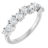 14K Gold Round Lab-Grown Diamond Scattered Anniversary Band – 1/2–9/10 CTW - White Gold