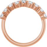 14K Gold Round Lab-Grown Diamond Scattered Anniversary Band – 1/2–9/10 CTW - Rose Gold - view 2