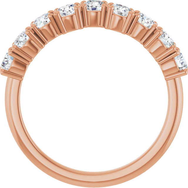 14K Gold Round Lab-Grown Diamond Scattered Anniversary Band – 1/2–9/10 CTW - Rose Gold - view 2