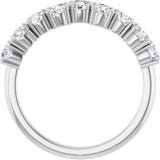 14K Gold Round Lab-Grown Diamond Scattered Anniversary Band – 1/2–9/10 CTW - White Gold - view 2