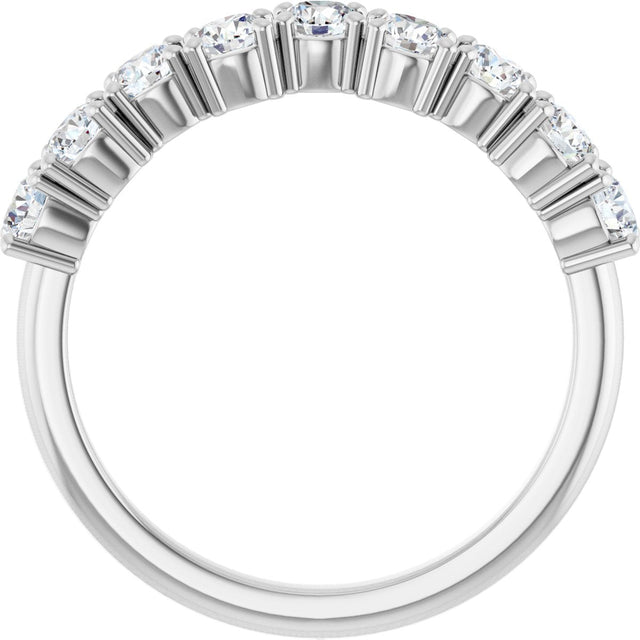 14K Gold Round Lab-Grown Diamond Scattered Anniversary Band – 1/2–9/10 CTW - White Gold - view 2