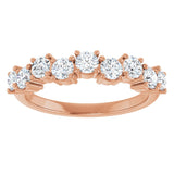 14K Gold Round Lab-Grown Diamond Scattered Anniversary Band – 1/2–9/10 CTW - Rose Gold - view 3