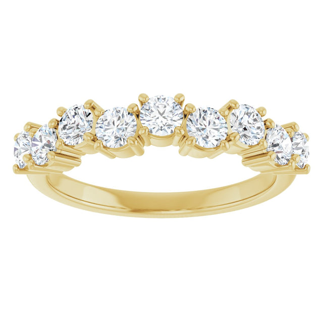 14K Gold Round Lab-Grown Diamond Scattered Anniversary Band – 1/2–9/10 CTW - Yellow Gold - view 3