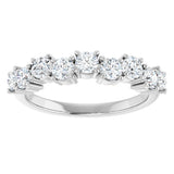 14K Gold Round Lab-Grown Diamond Scattered Anniversary Band – 1/2–9/10 CTW - White Gold - view 3