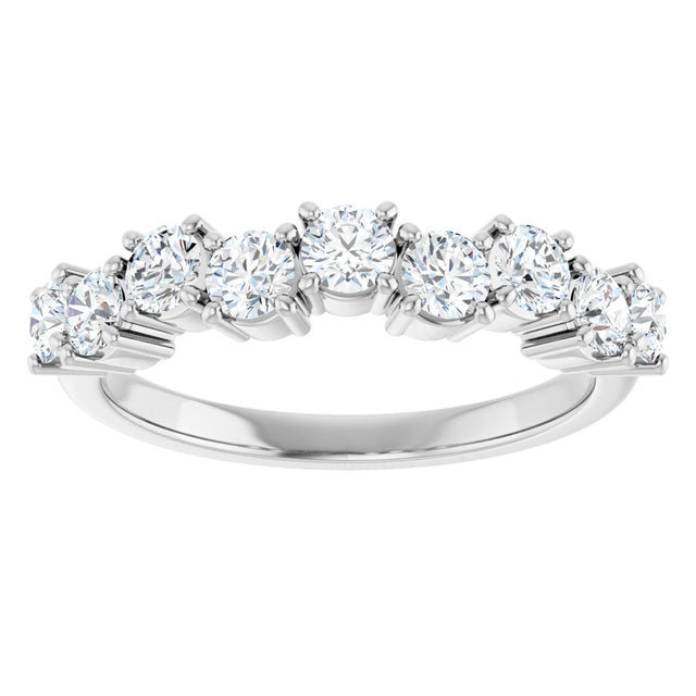14K Gold Round Lab-Grown Diamond Scattered Anniversary Band – 1/2–9/10 CTW - White Gold - view 3