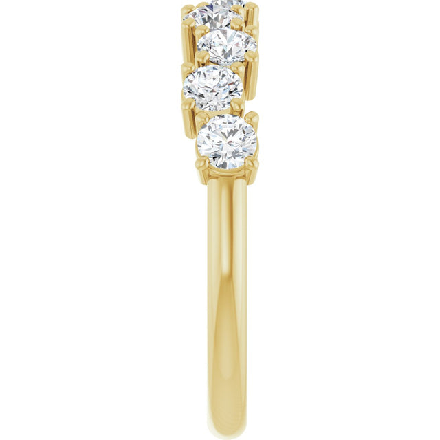 14K Gold Round Lab-Grown Diamond Scattered Anniversary Band – 1/2–9/10 CTW - Yellow Gold - view 4