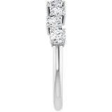 14K Gold Round Lab-Grown Diamond Scattered Anniversary Band – 1/2–9/10 CTW - White Gold - view 4