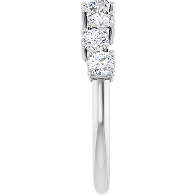 14K Gold Round Lab-Grown Diamond Scattered Anniversary Band – 1/2–9/10 CTW - White Gold - view 4