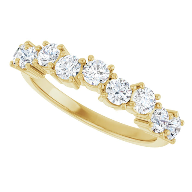 14K Gold Round Lab-Grown Diamond Scattered Anniversary Band – 1/2–9/10 CTW - Yellow Gold - view 5