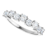 14K Gold Round Lab-Grown Diamond Scattered Anniversary Band – 1/2–9/10 CTW - White Gold - view 5