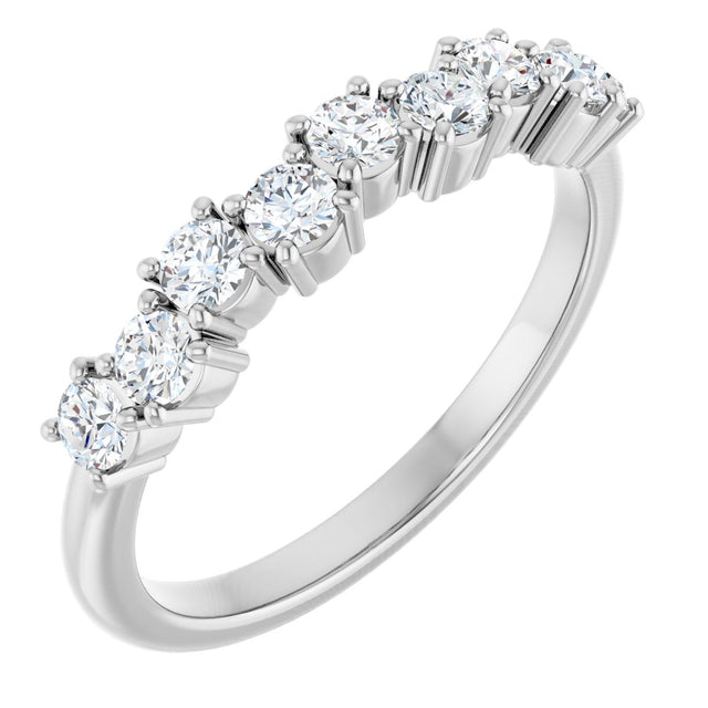 14K Gold Round Lab-Grown Diamond Scattered Anniversary Band – 1/2–9/10 CTW - White Gold