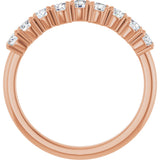 14K Gold Round Natural Diamond Scattered Anniversary Band – 2.5 mm Stones - Rose Gold - view 2
