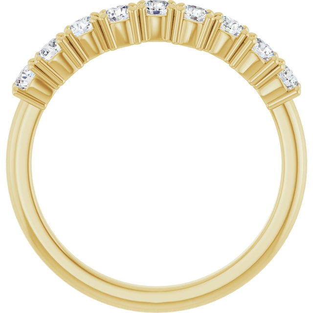 14K Gold Round Lab-Grown Diamond Scattered Anniversary Band – 1/2–9/10 CTW - Yellow Gold - view 2