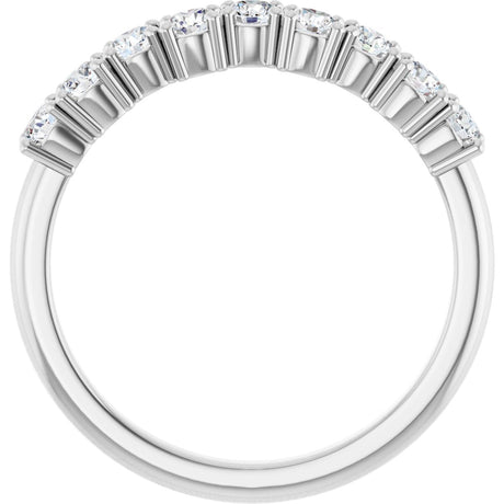 Platinum Round Lab-Grown Diamond Scattered Anniversary Band – 1/2 CTW - view 2