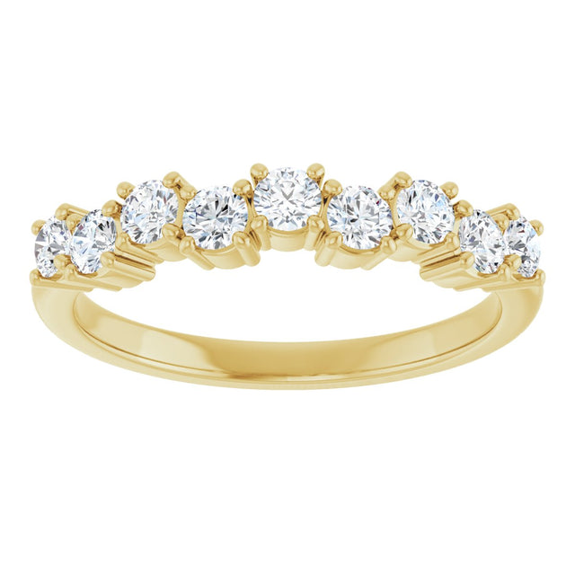 14K Gold Round Lab-Grown Diamond Scattered Anniversary Band – 1/2–9/10 CTW - Yellow Gold - view 3