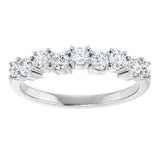 Platinum Round Natural Diamond Scattered Anniversary Band – 3 mm Stones - view 3