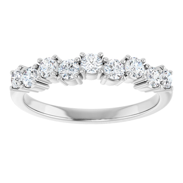 Platinum Round Lab-Grown Diamond Scattered Anniversary Band – 1/2 CTW - view 3