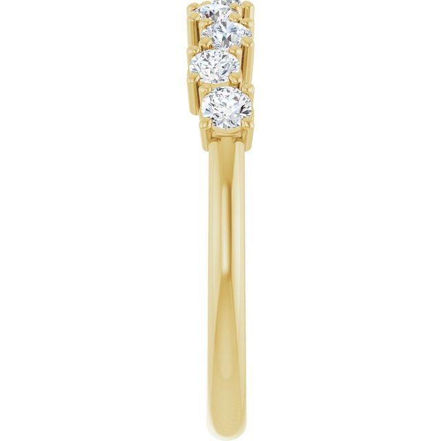 14K Gold Round Lab-Grown Diamond Scattered Anniversary Band – 1/2–9/10 CTW - Yellow Gold - view 4