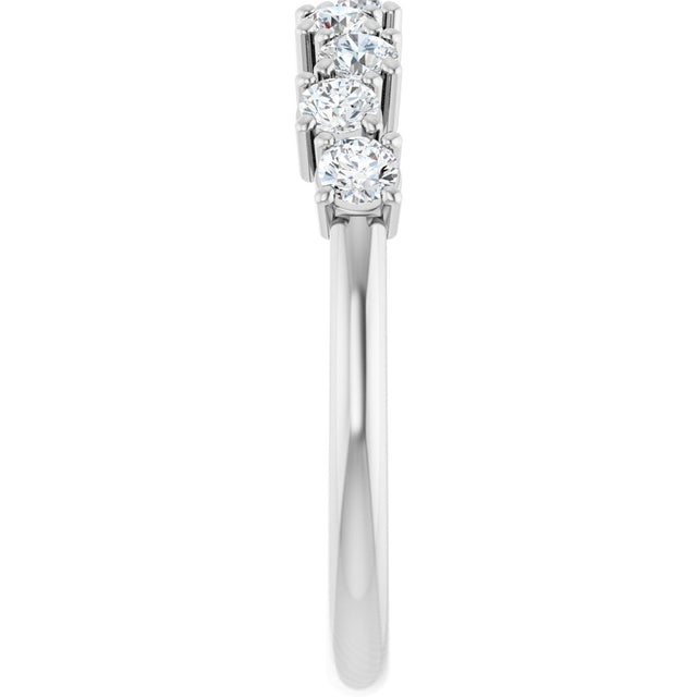 14K Gold Round Lab-Grown Diamond Scattered Anniversary Band – 1/2–9/10 CTW - White Gold - view 4
