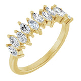 14K Gold Marquise Lab-Grown Diamond Scattered Anniversary Band – 3/4–1 3/8 CTW - Yellow Gold
